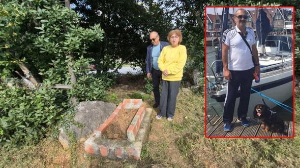11 yıldır yurt dışında baktıkları köpekleri Zonguldak'ta otomobil çarpması ile öldü; mezar yaptırdılar