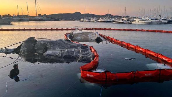 Bodrum'da marinadaki yangında batan 7 motoryatın enkazı kaldırıldı