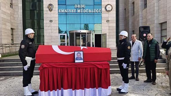 Ordu'da trafik kazasında hayatını kaybeden polis, toprağa verildi