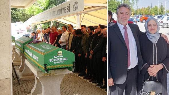 Oğulları tarafından öldürülen veteriner çift, toprağa verildi