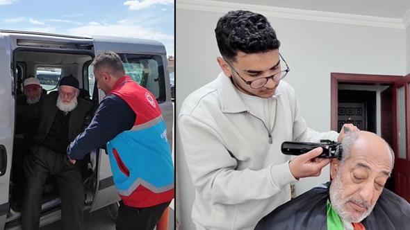 Erzincan’da öğrencilerden yaşlılara bayram bakımı
