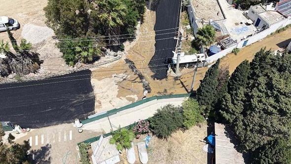 Bodrum’da isale hattı patladı, tonlarca su boşa aktı