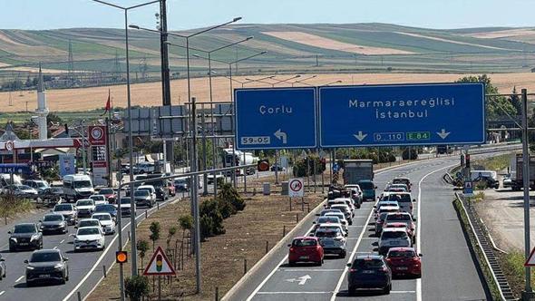 Tekirdağ-İstanbul kara yolunda araç yoğunluğu; ağır vasıtalara kısıtlama