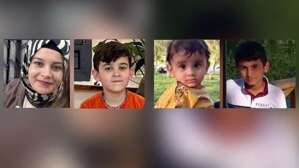 İki otomobilin çarpıştığı kazada ölen anne ile 3 çocuğu toprağa verildi