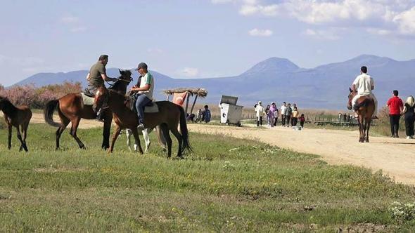 Sultan Sazlığı Milli Parkı'na bayramda ziyaretçi akını