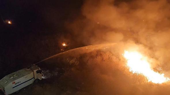 Nusaybin’de sınırdaki mayınlı araziye ulaşan anız yangını 3 saatte söndürüldü