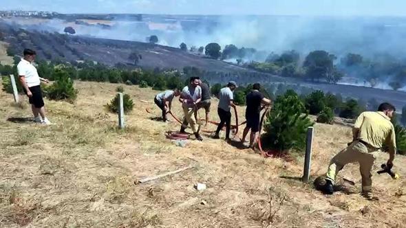 Tekirdağ’da yangın; 100 dekar alan zarar gördü