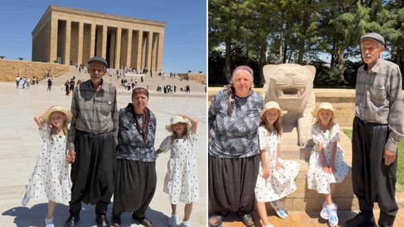 34 yıl sonra tüp bebek tedavisiyle dünyaya gelen ikiz kızlarıyla Anıtkabir’i ziyaret ettiler