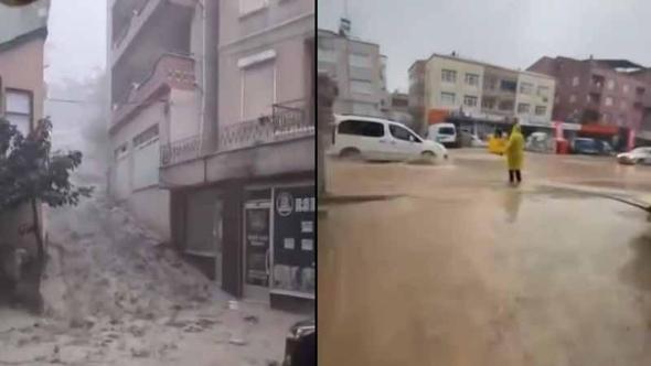 Sinop’ta sağanak sonrası yollar göle döndü