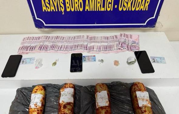 Üsküdarda salça bidonlarıyla uyuşturucu satan şüpheli yakalandı