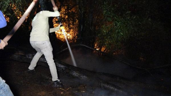 Trabzonda orman yangını; 2 itfaiye eri dumandan etkilendi