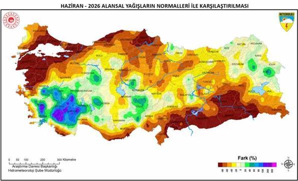 Haziran yağışlarında yüzde 90lık rekor artış