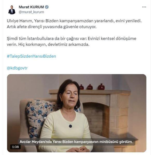 Bakan Kurumdan İstanbullulara kentsel dönüşüm çağrısı