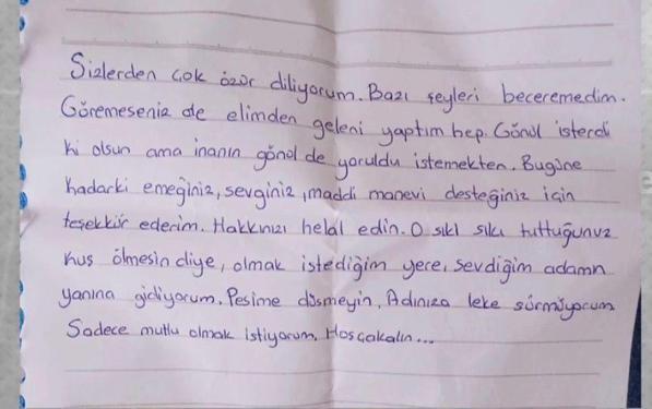 Kayıp olarak aranan Seda, ailesine mektup bırakmış
