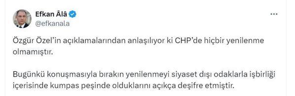 AK Parti Genel Başkan Vekili Ala: CHPde hiçbir yenilenme olmamıştır