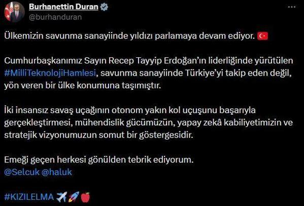Bayraktar Kızılelma akıllı filo otonomisiyle kol uçuşunu başarıyla tamamladı