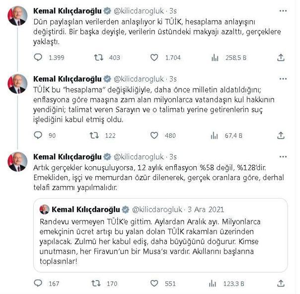 Kılıçdaroğlu: TÜİK gerçeklere yaklaştı