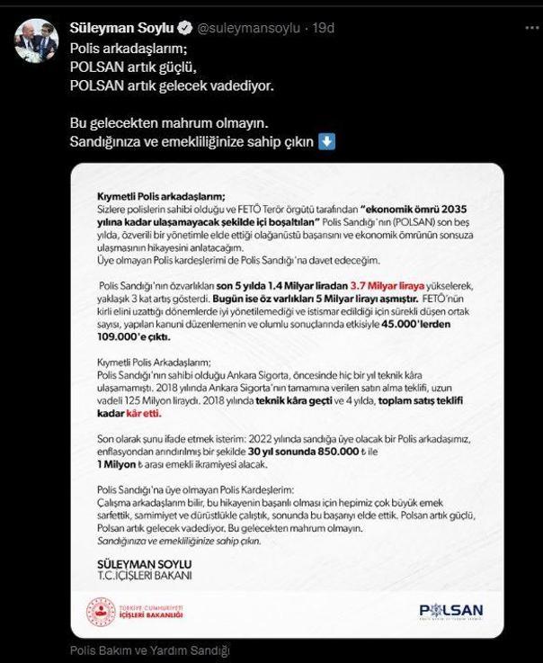 Bakan Soylu: POLSANın öz varlıkları 3 kat arttı