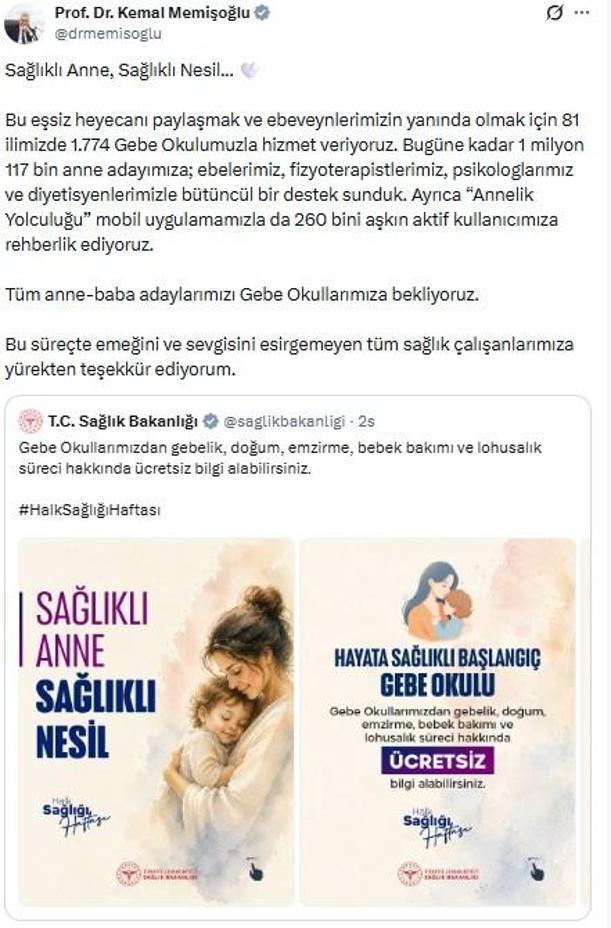 Gebe okullarında 1 milyon 117 bin 413 gebeye danışmanlık hizmeti sunuldu