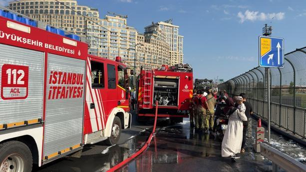 Sultangazide otobüste yangın: tramvay seferleri durduruldu