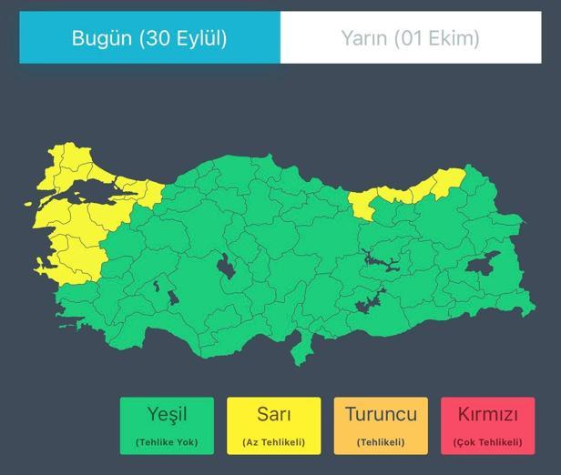 İçişleri Bakanlığından sağanak uyarısı