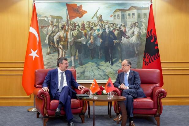 Cumhurbaşkanı Yardımcısı Yılmaz, Arnavutluk Cumhurbaşkanı Begaj ile görüştü