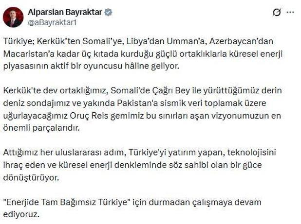 Bakan Bayraktar: Attığımız her adım, küresel enerji denkleminde bir güce dönüşüyor
