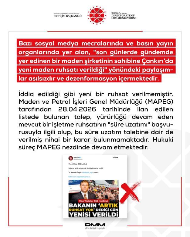 DMMden maden ruhsatı açıklaması