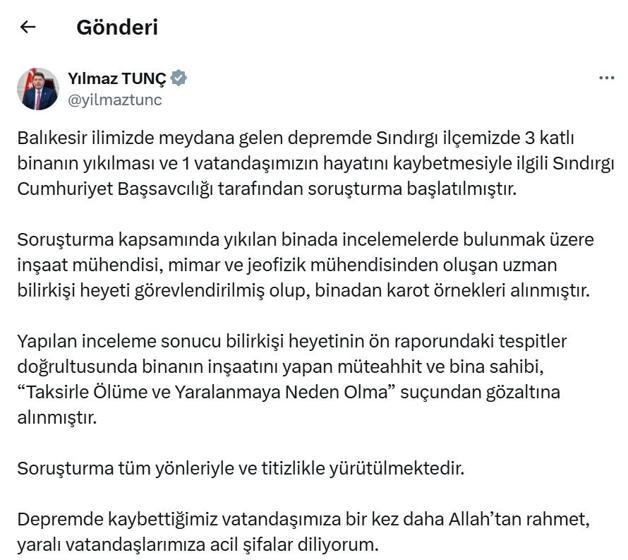Sındırgı’da 6.1’lik depremde yıkılan ve hasar gören binalar havadan görüntülendi