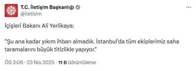 Silivri açıklarında 6.2 büyüklüğünde deprem