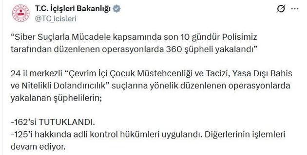 24 ilde siber suç operasyonu; 162 tutuklama