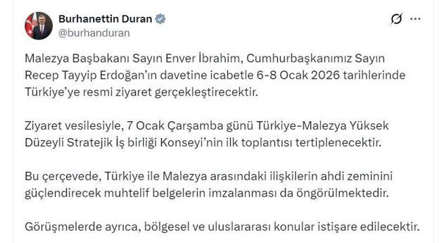 Malezya Başbakanı İbrahim, Türkiyeyi ziyaret edecek