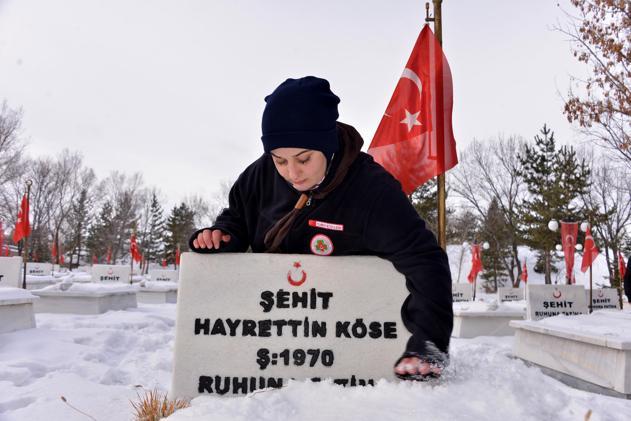 Milli Bilinç Kampına katılan 130 izciden Karskapı Şehitliğine ziyaret