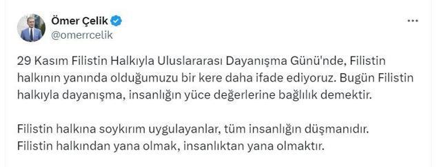 AK Partili Çelik: Filistin halkına soykırım uygulayanlar, tüm insanlığın düşmanıdır