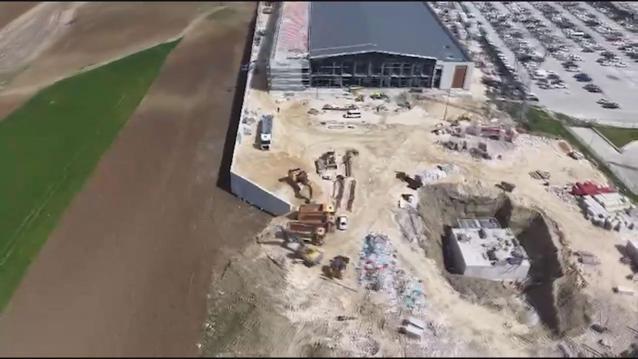 Silivride yapımı süren yeni duruşma salonu havadan görüntülendi