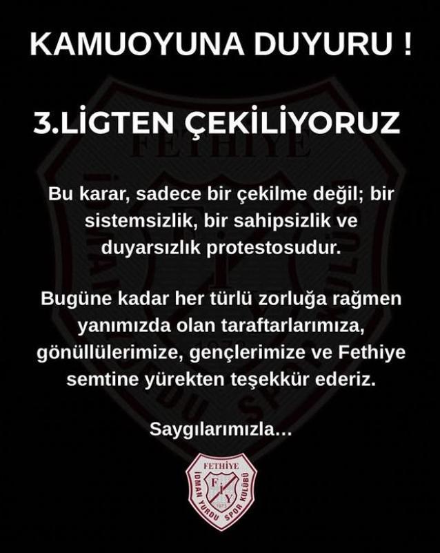 TFF 3üncü Lige çıkan Bursa temsilcisi, ligden çekilme kararı aldı