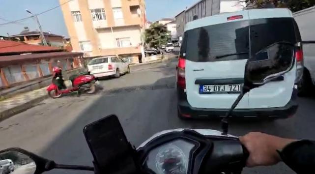 Ataşehirde keserli saldırıya uğrayan motokurye: Başım belaya girmesin diye motorumdan inmedim