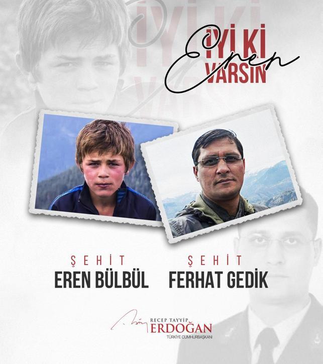Cumhurbaşkanı Erdoğan, Eren Bülbül ve Ferhat Gediki andı
