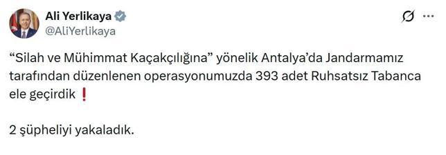 Antalyada 393 ruhsatsız tabanca ele geçirildi: 2 gözaltı
