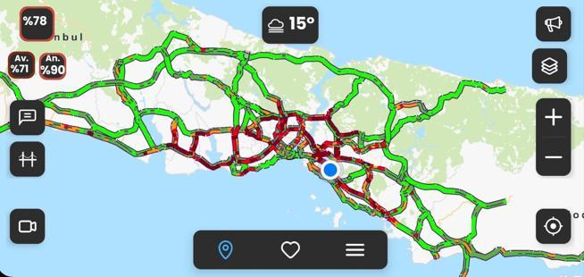 İstanbulda trafik yoğunluğu yüzde 78e ulaştı