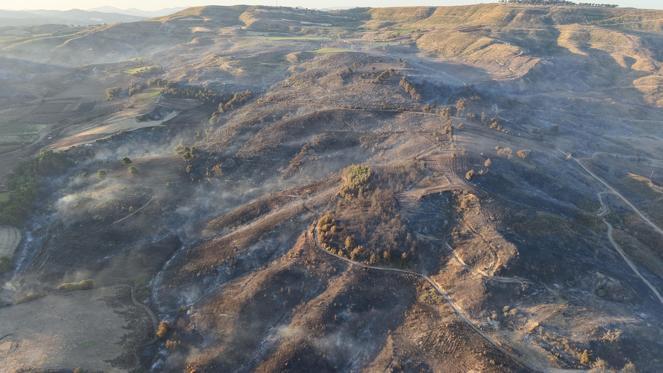 Çanakkale’deki orman yangınında yanan alanlar dronla görüntülendi