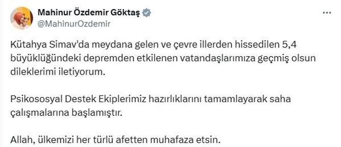 Simavda 5.4 büyüklüğünde deprem