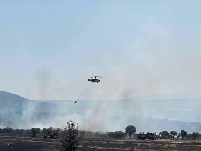 Uşakta çıkan makilik yangını kontrol altında