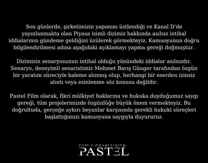 Piyasa dizisinin yapım şirketinden açıklama