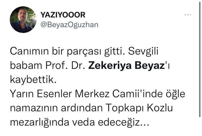 Zekeriya Beyaz hayatını kaybetti
