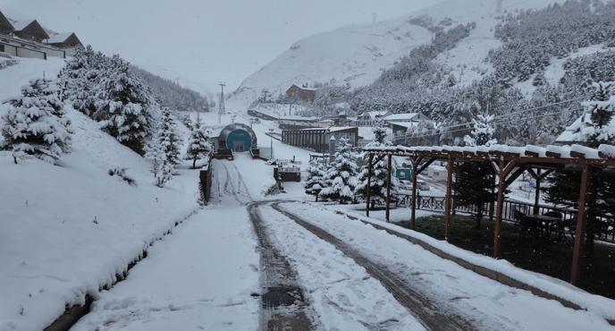 Erzurumda kar yağdı