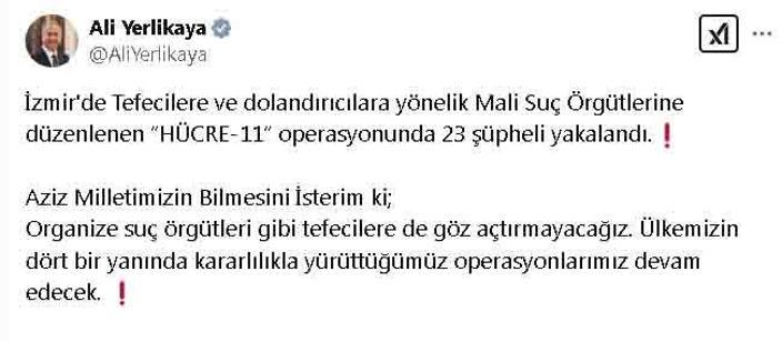 İzmirde tefeci ve dolandırıcılara operasyon: 23 gözaltı