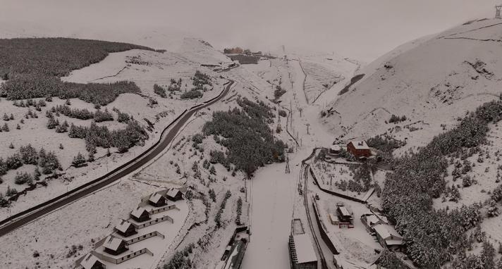 Erzurumda kar yağdı