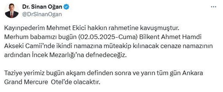 Eski Ankara Milletvekili Ekici, hayatını kaybetti