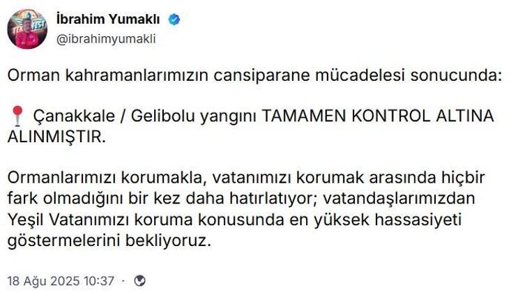 Çanakkale’deki orman yangınında zarar gören alanlar dron ile görüntülendi